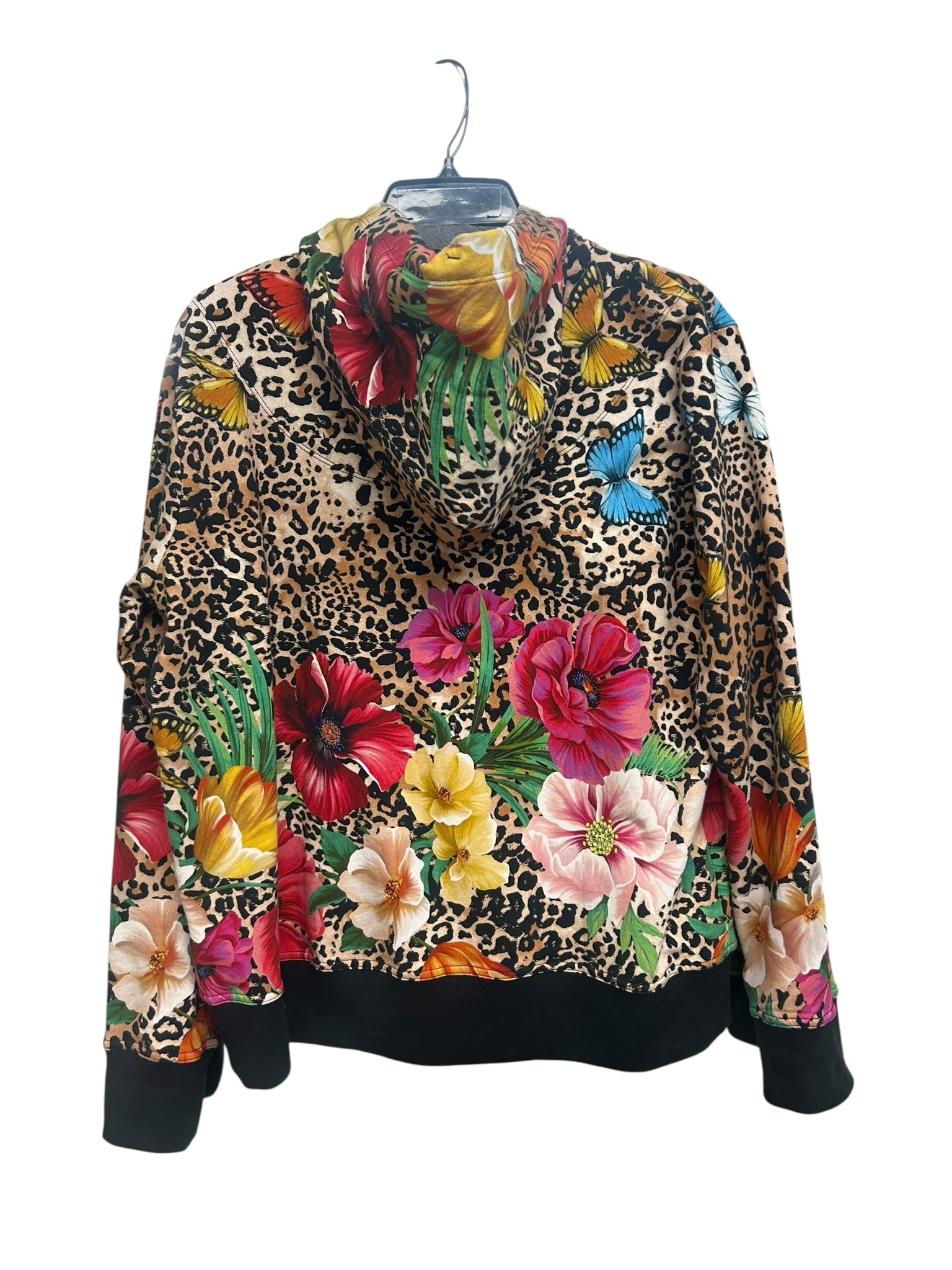 JOHNNY WAS SANDRA FLORAL LEOPARD ZIP UP HOODIE SIZE MEDIUM - WEARHOUSE  CONSIGNMENT