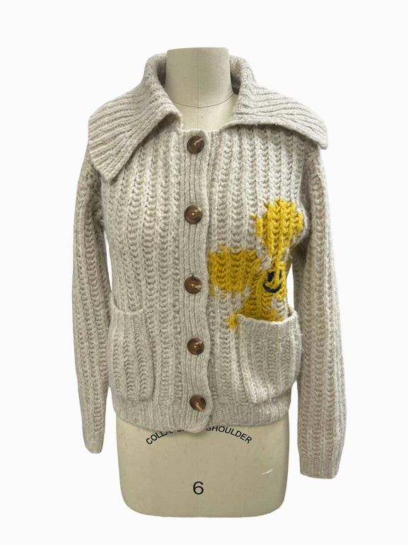 ANTHROPOLOGIE PILCRO CHUNKY FLOWER CARDIGAN SIZE: XS