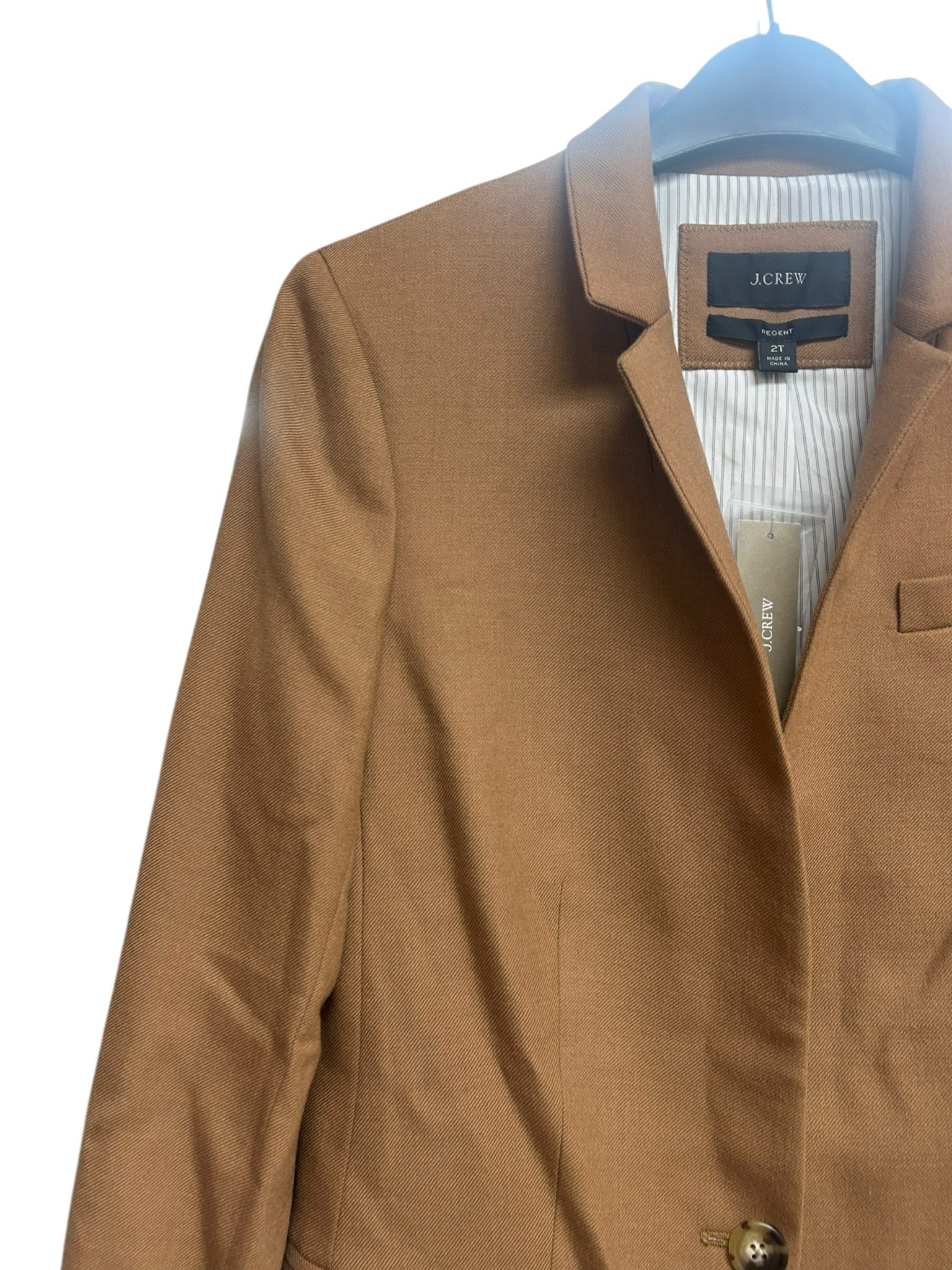 NWT J.CREW REGENT WOOL BLEND CAMEL COLOR BLAZER SIZE 2 TALL