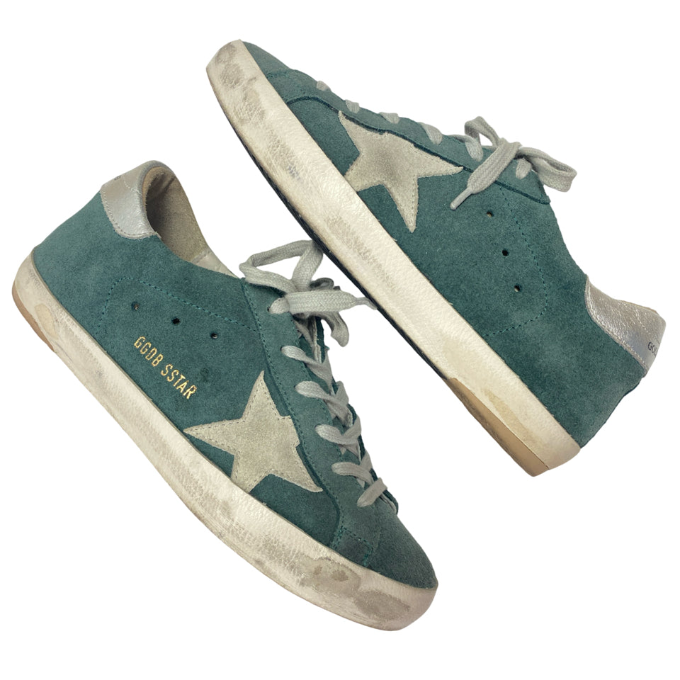 GOLDEN GOOSE SUPERSTAR SUEDE TEAL GREEN SIZE 38