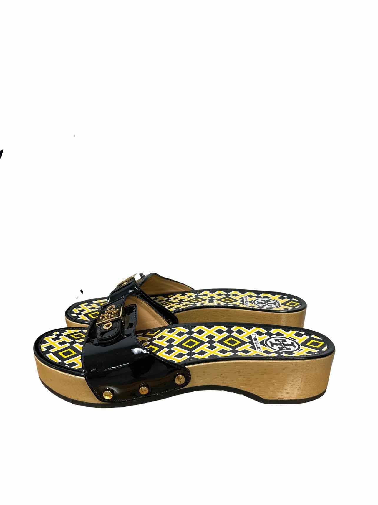 TORY BURCH DIXON WOOD CLOG PATENT LEATHER SIZE: 11