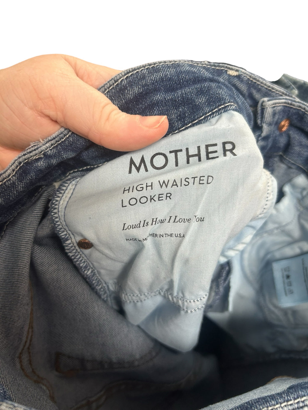 MOTHER HIGH WAISTED LOOKER DISTRESS SKINNY HOW I LOVE YOU SIZE 25