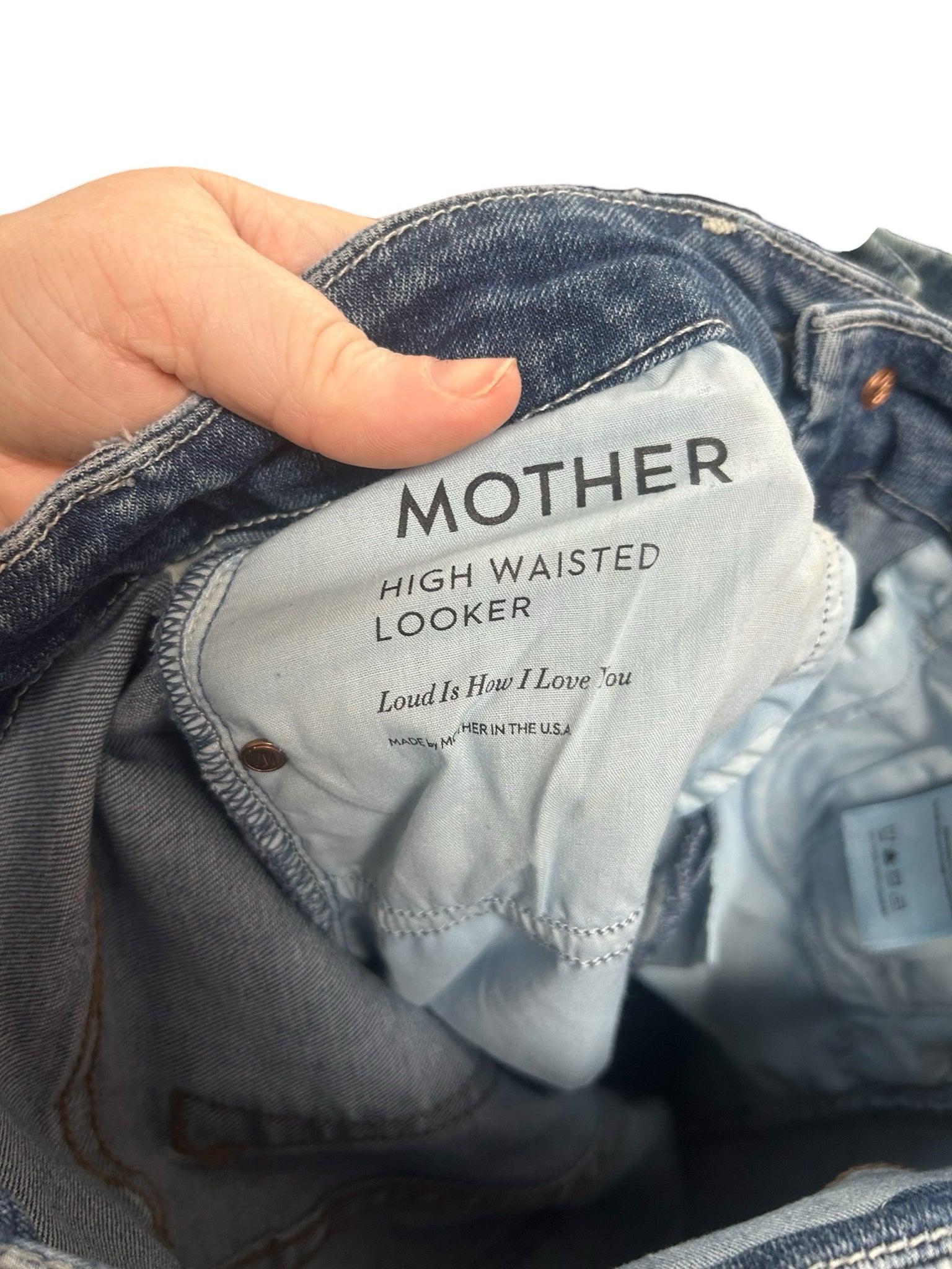 MOTHER HIGH WAISTED LOOKER DISTRESS SKINNY HOW I LOVE YOU SIZE 25
