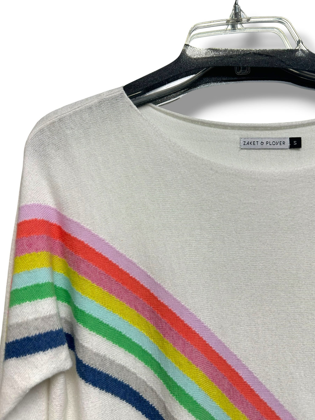 ZAKET AND PLOVER RAINBOW KNIT CASHMERE COTTON SWEATER SIZE SMALL
