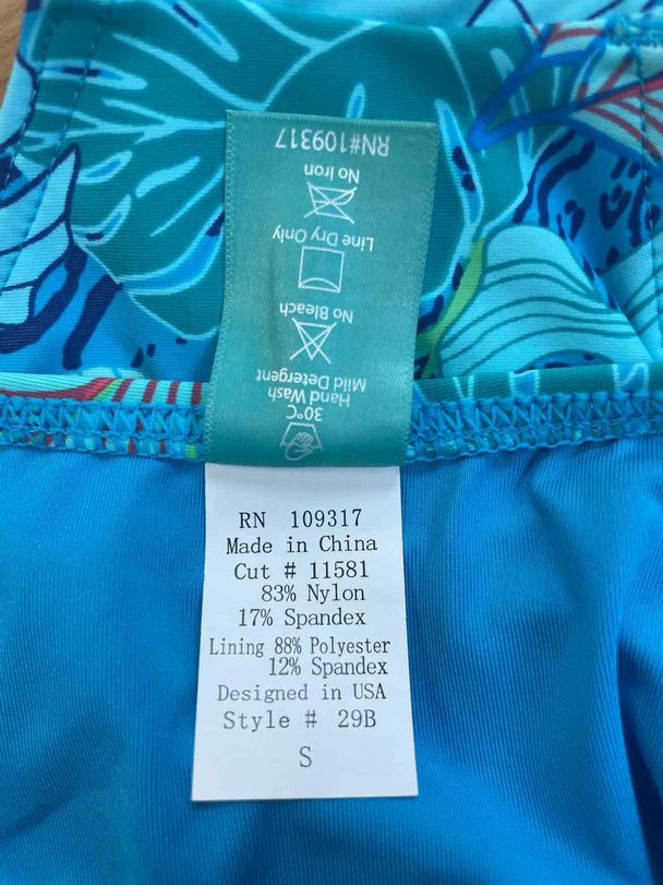 SUNSETS NWT! TESSA TIE HIGH RISE BLUE/GREEN SWIM SUIT SET SIZE S