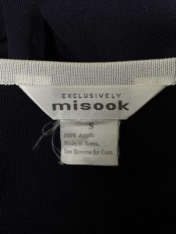 MISOOK OPEN KNIT NAVY JACKET WHITE TRIM SIZE S