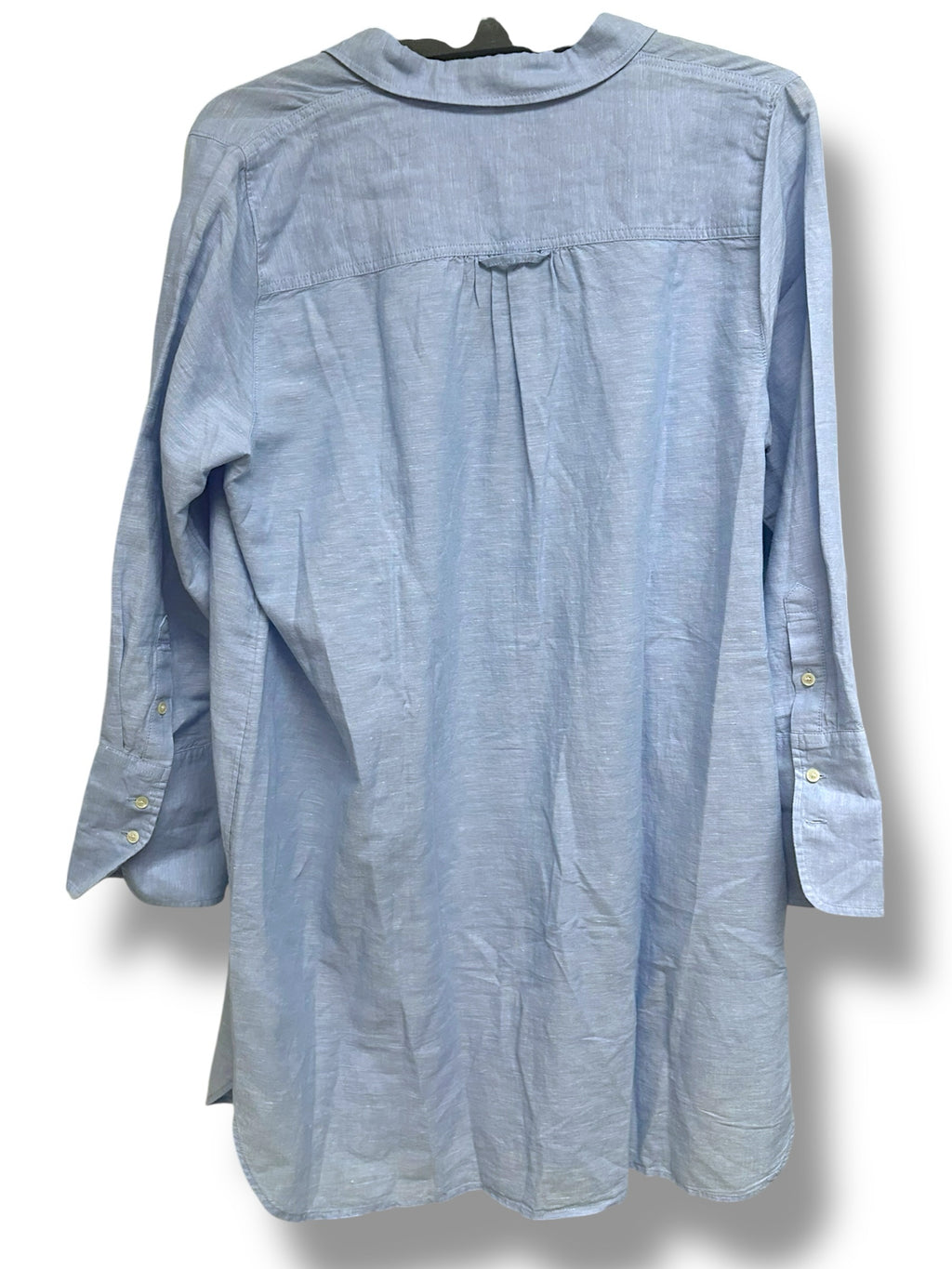 JCREW CLASSIC FIT BEACH SHIRT LIGHT BLUE IN LINEN COTTON BLEND SIZE XXL