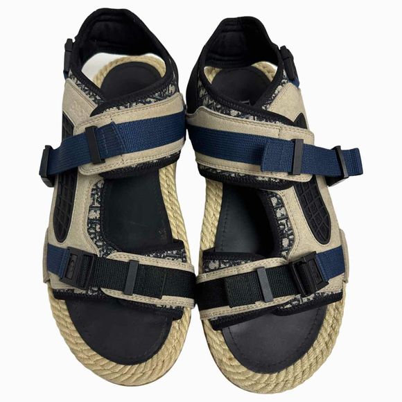 DIOR CHRISTIAN DIOR HOMME ATLAS NAVY/CREAM SANDAL SIZE 42