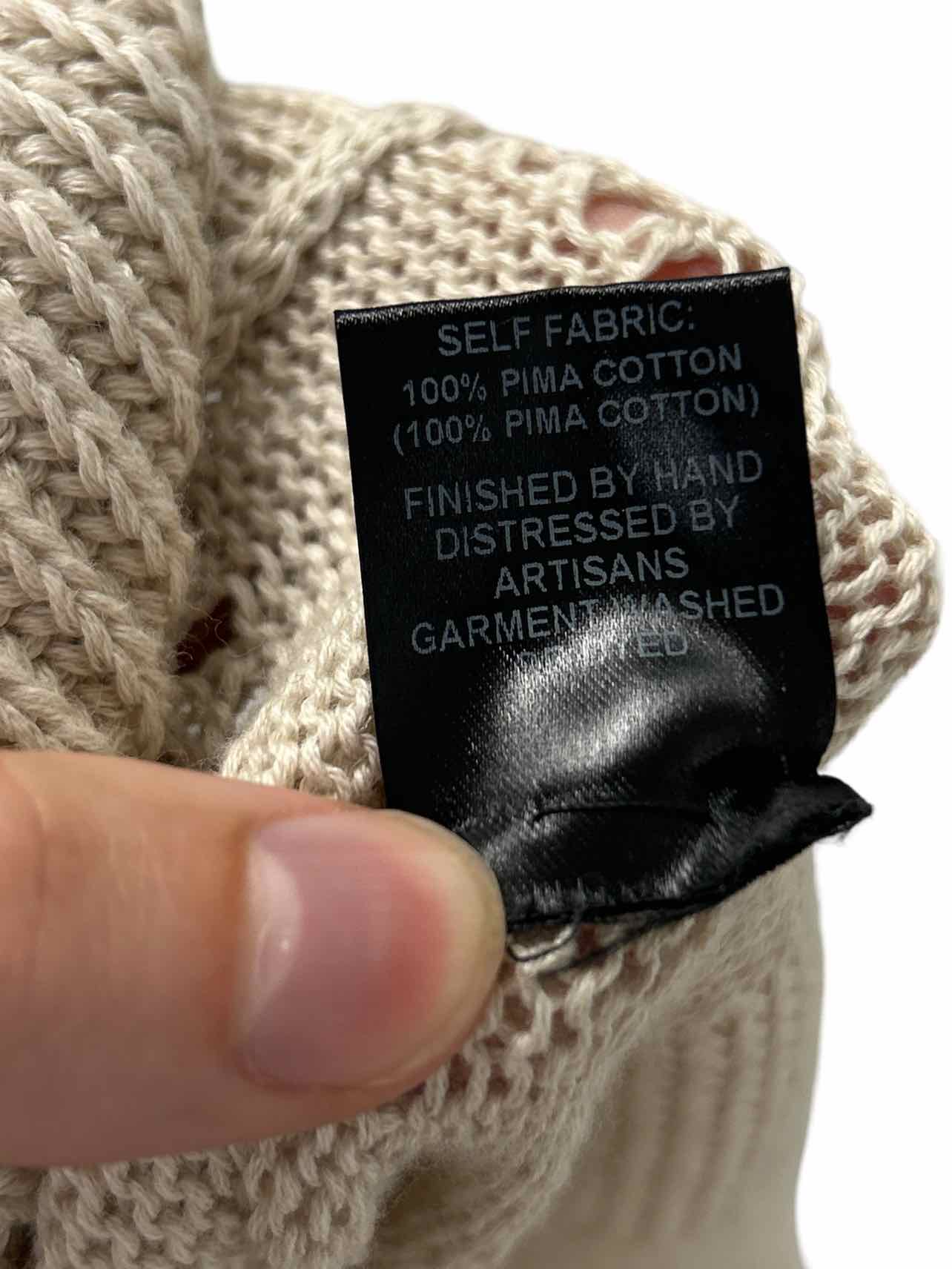 GARY GRAHAM  100% COTTON HAND KNIT DROP SHOULDER TOP SIZE: S