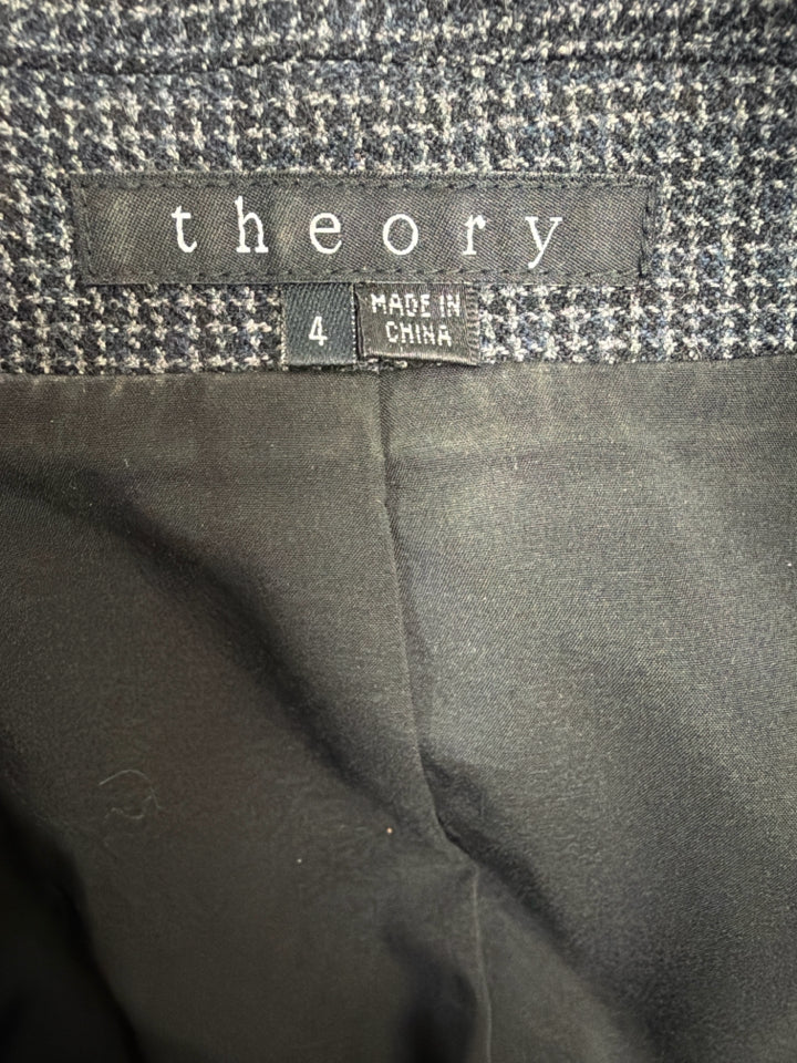 NICHELLE TAILORED WOOL MICRO HOUNDSTOOTH BLAZER SIZE 4