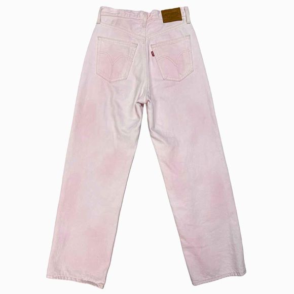 LEVIS RIBCAGE STRAIGHT ANKLE LIGHT PINK JEANS SIZE 26