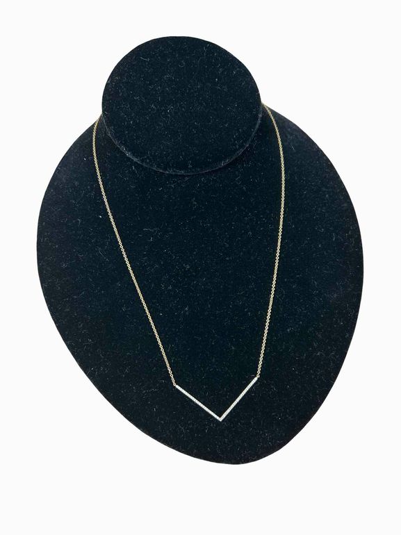 EFC 14K DIAMOND PAVE CHEVRON NECKLACE
