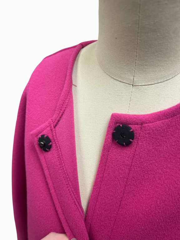 SARA CAMPBELL SROUND NECK HIDDEN SNAP WOOL JACKET SIZE: L - WEARHOUSE  CONSIGNMENT