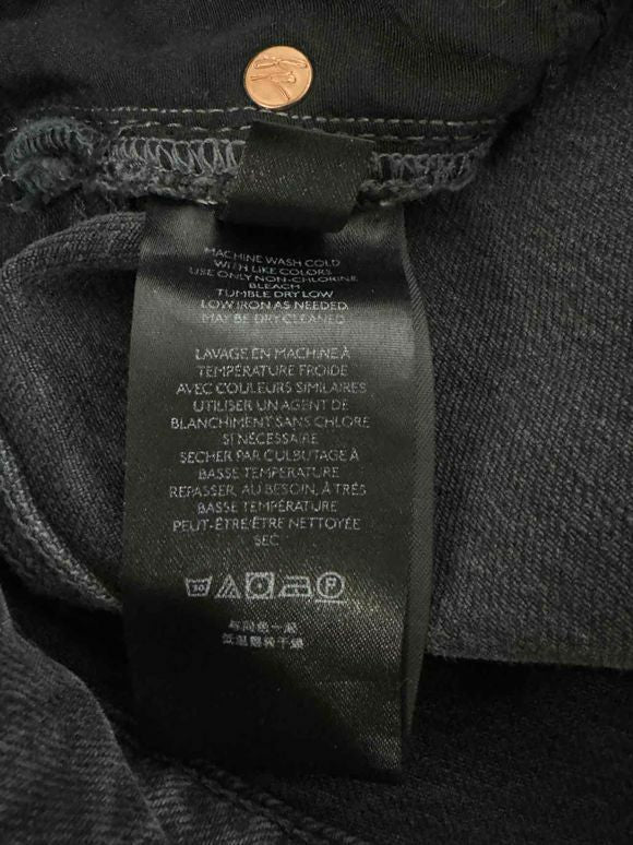 FREE PEOPLE WE THE FREE STRAIGHT LEG DISTRESSED BUTTON FLY BLACK DENIM SIZE 30