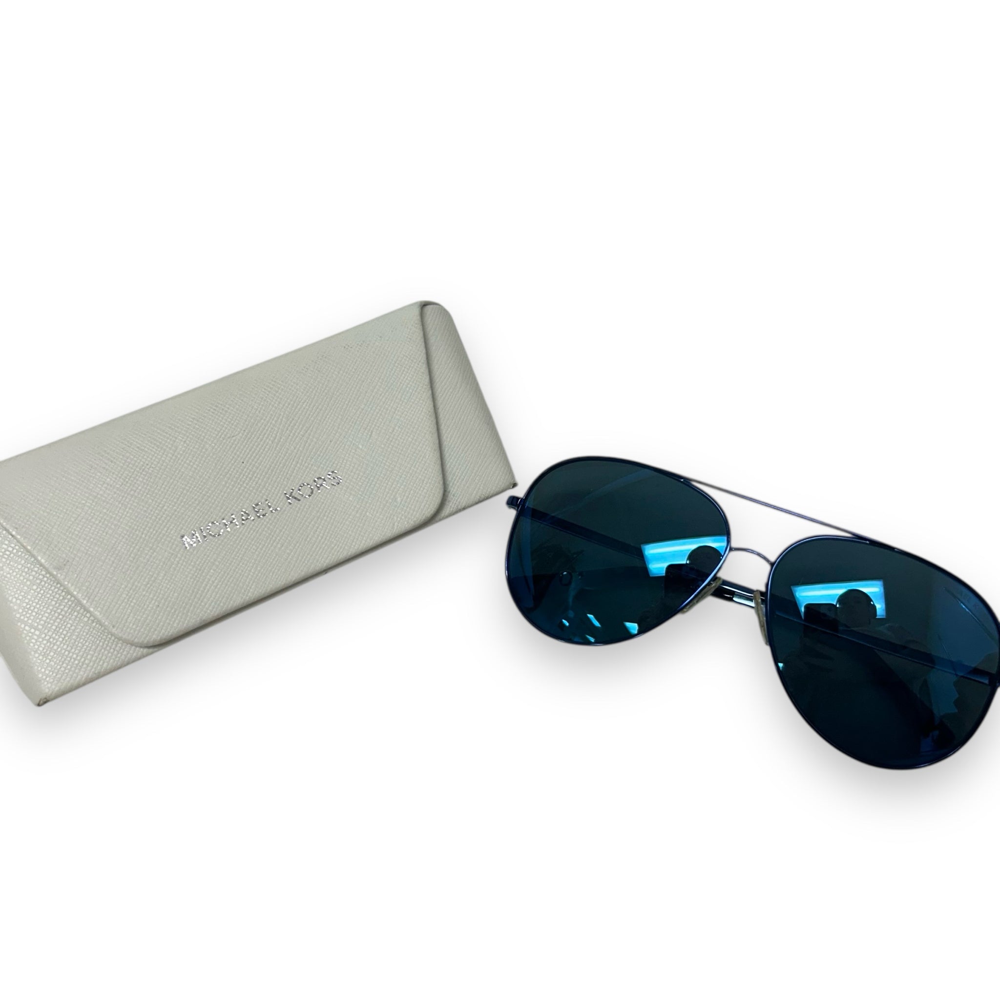 MICHAEL KORS BLUE KENDALL MIRROR AVIATOR SUNGLASSES