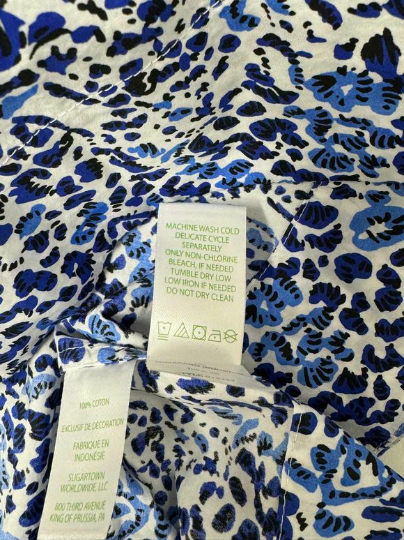 LILLY PULITZER NWT! COULTER LONG SLEEVE COTTON BLUES TOP SIZE L