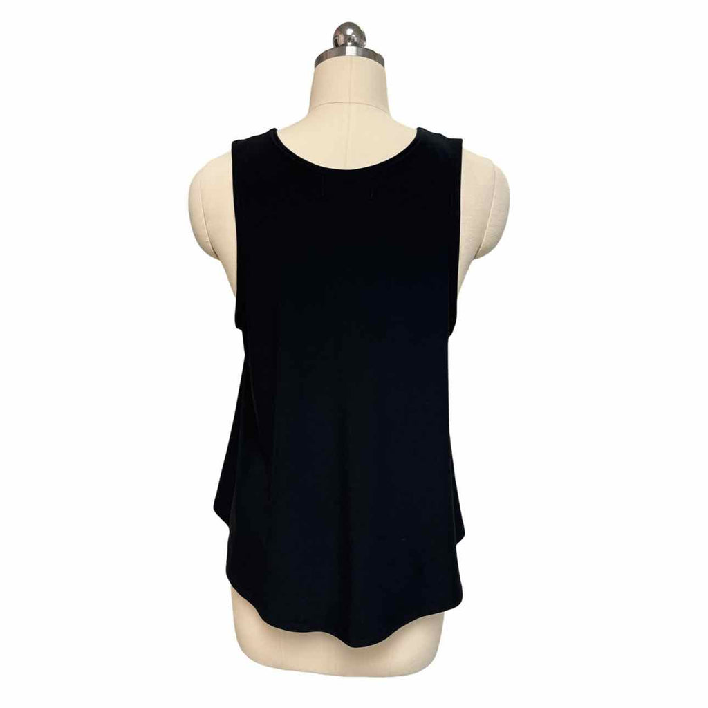 SYMPLI CANADA CROP SMOCK SLEEVELESS BLACK TOP LAYERED SIZE 8