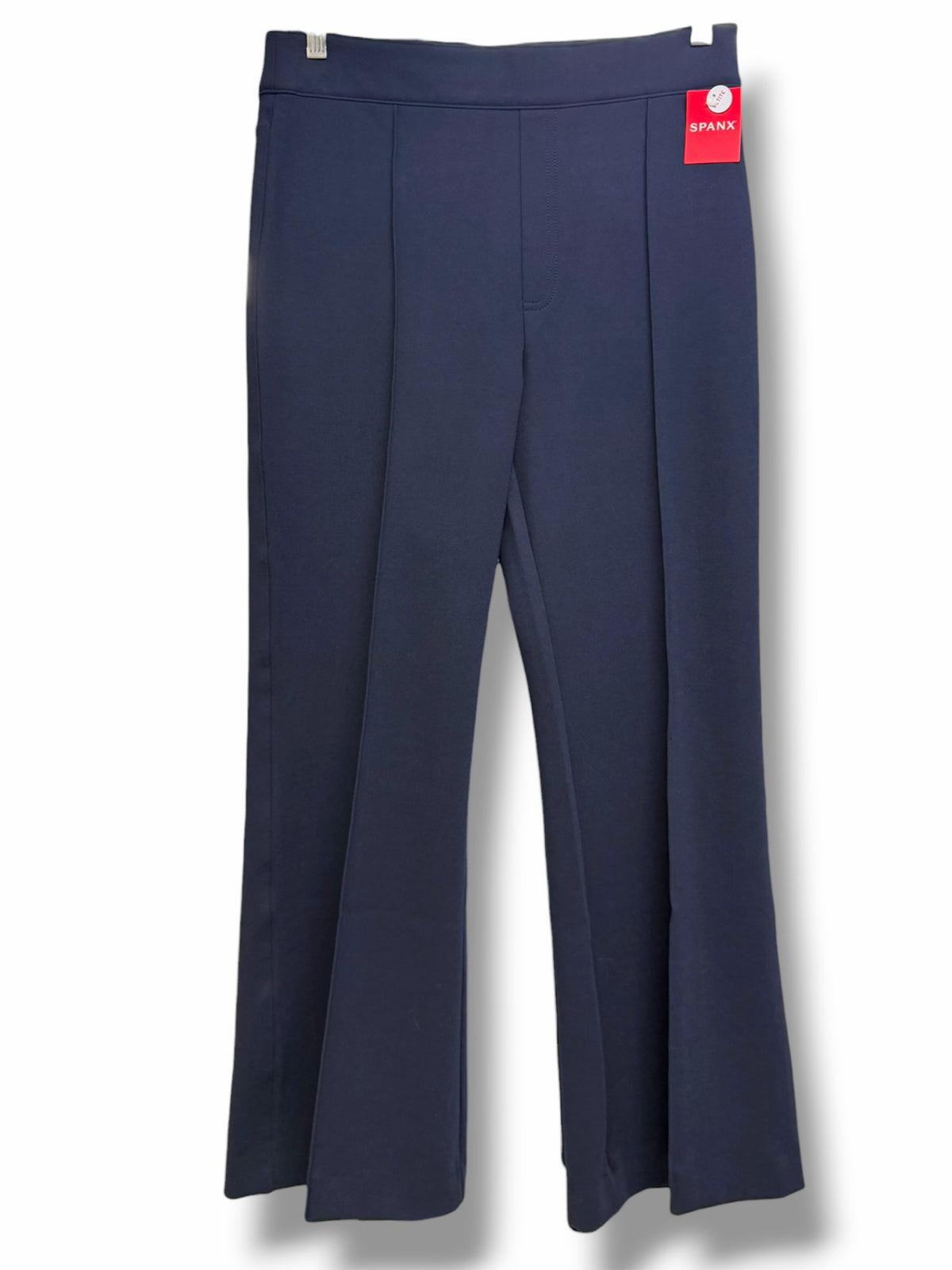 NWT SPANX NAVY PERFECT HI RISE FLARE PONTE TROUSER SIZE LARGE PETITE