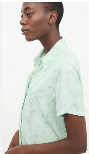 RAQUEL ALLEGRA SATIN FLORAL JACQUARD BLOUSE SIZE: 0
