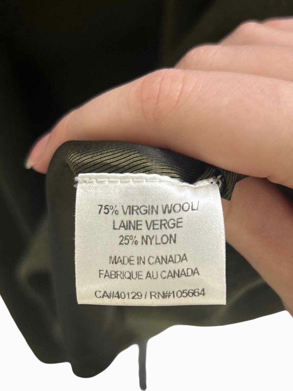LAMB VIRGIN WOOL VINTAGE PLEAT LEATHER TRIMMED SKIRT SIZE: 2