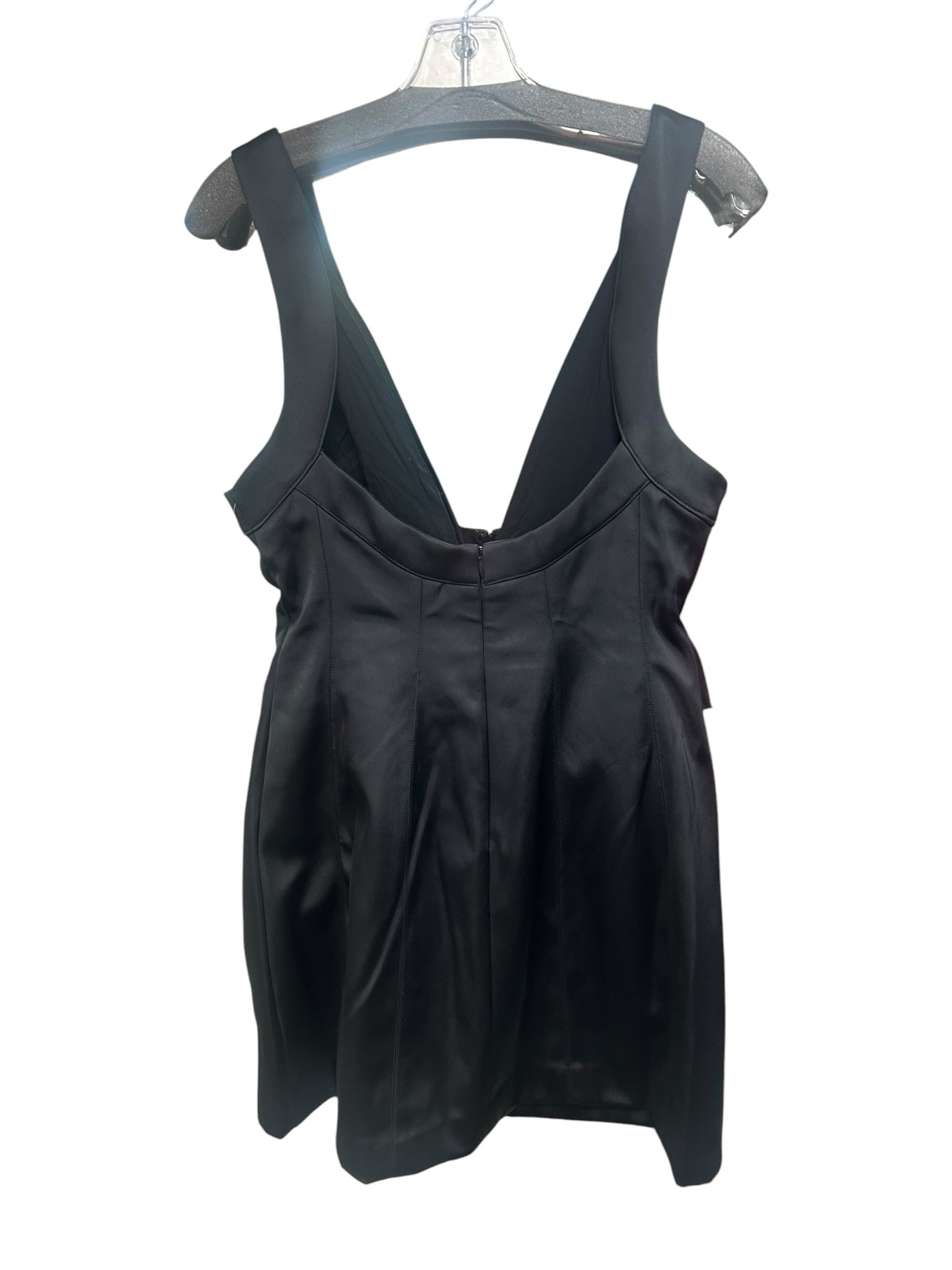 NWT ANTHROPOLOGIE BLACK PLUNGE SATIN MINI DRESS SIZE 6