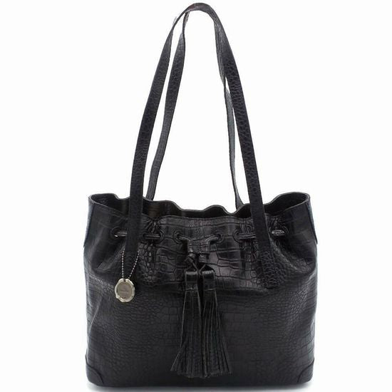 PATRICIA NASH WITNEY CROC DRAWSTRING TOTE