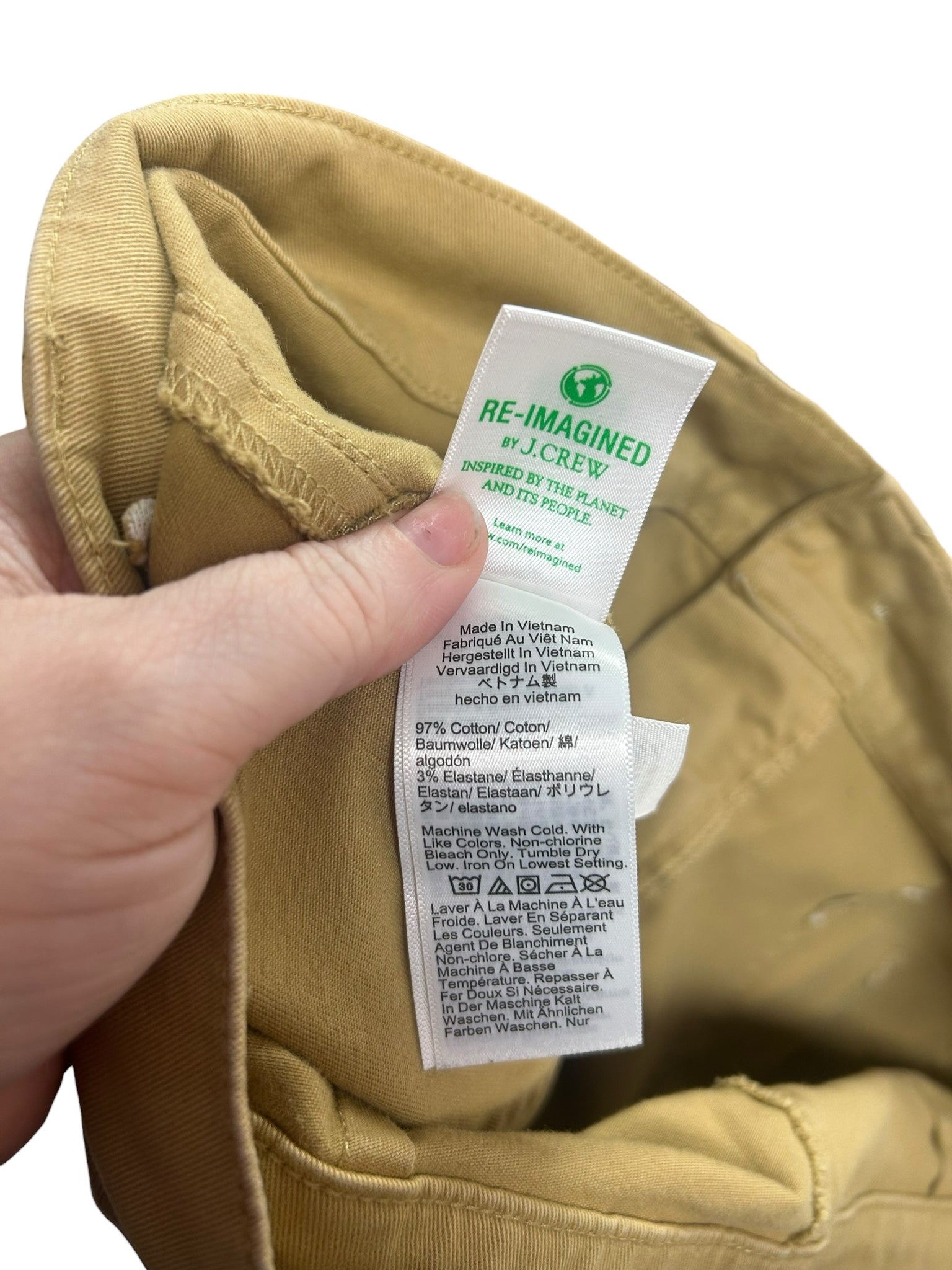 JCREW SAILOR SLIM WIDE LEG PATCH POCKET CROP KHAKI PANTS SIZE 34