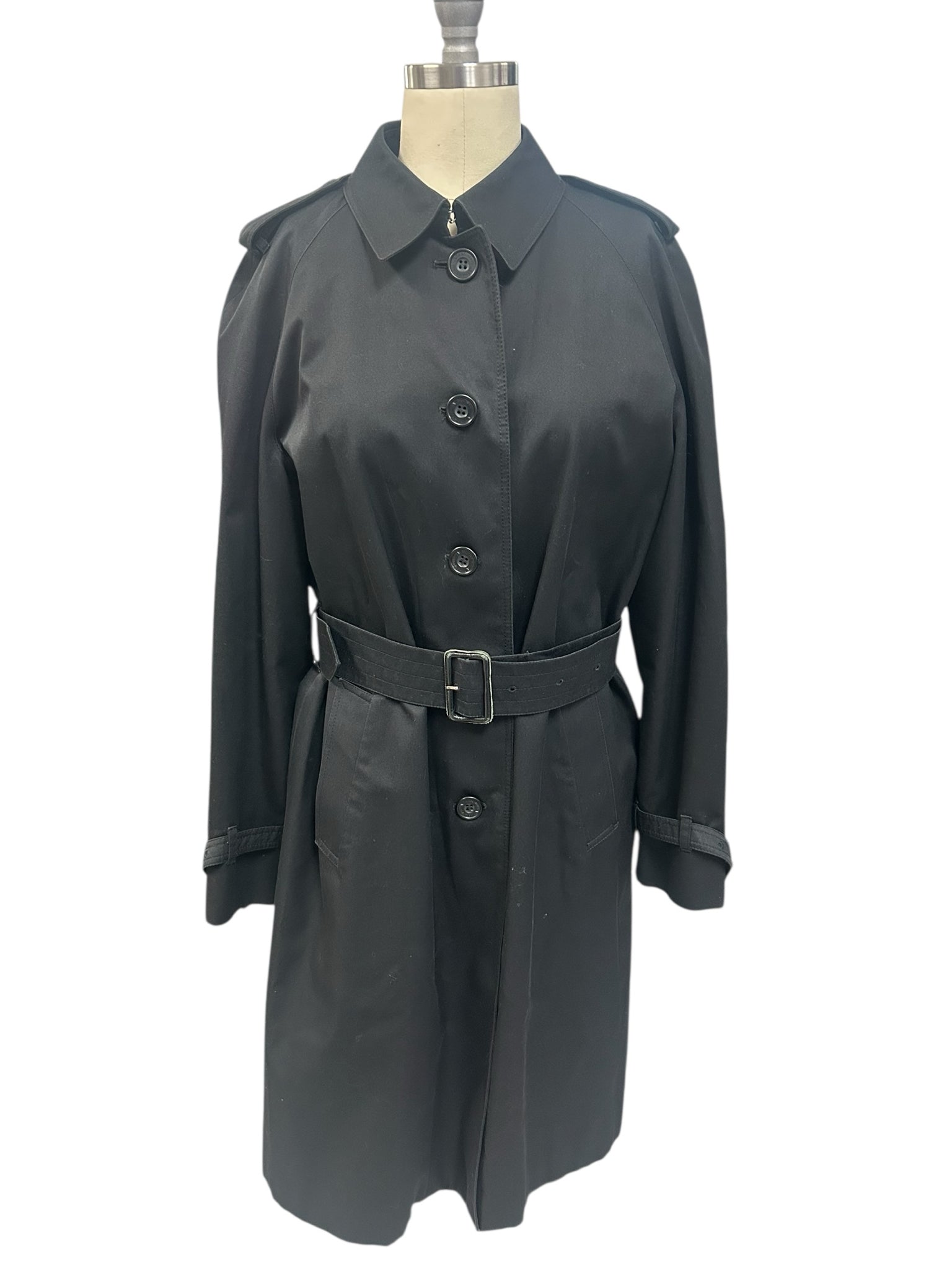AQUASCUTUM VINTAGE WOMEN'S BELTED SINGLE BREASTED GRAY TRENCH COAT SIZE 14