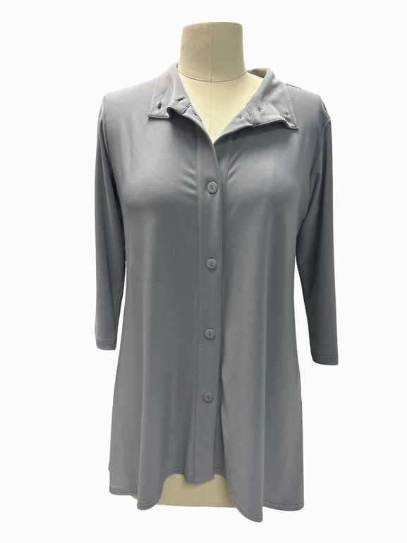 SYMPLI BUTTON FRONT DRAPED TOP SIZE: 6