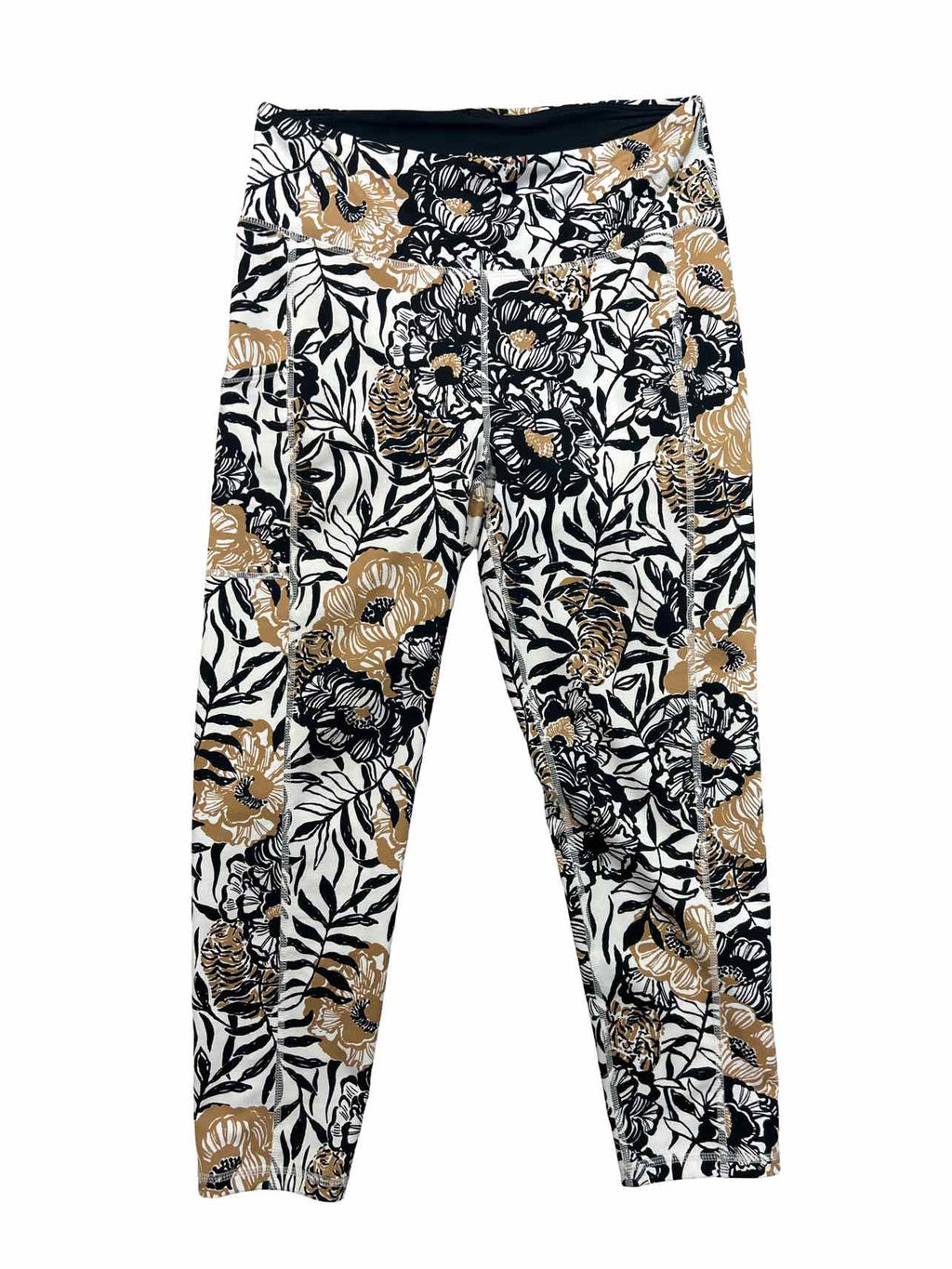 LILLY PULITZER LUXLETIC CORSO ONYX PEONY PARTY LEGGING SIZE: L