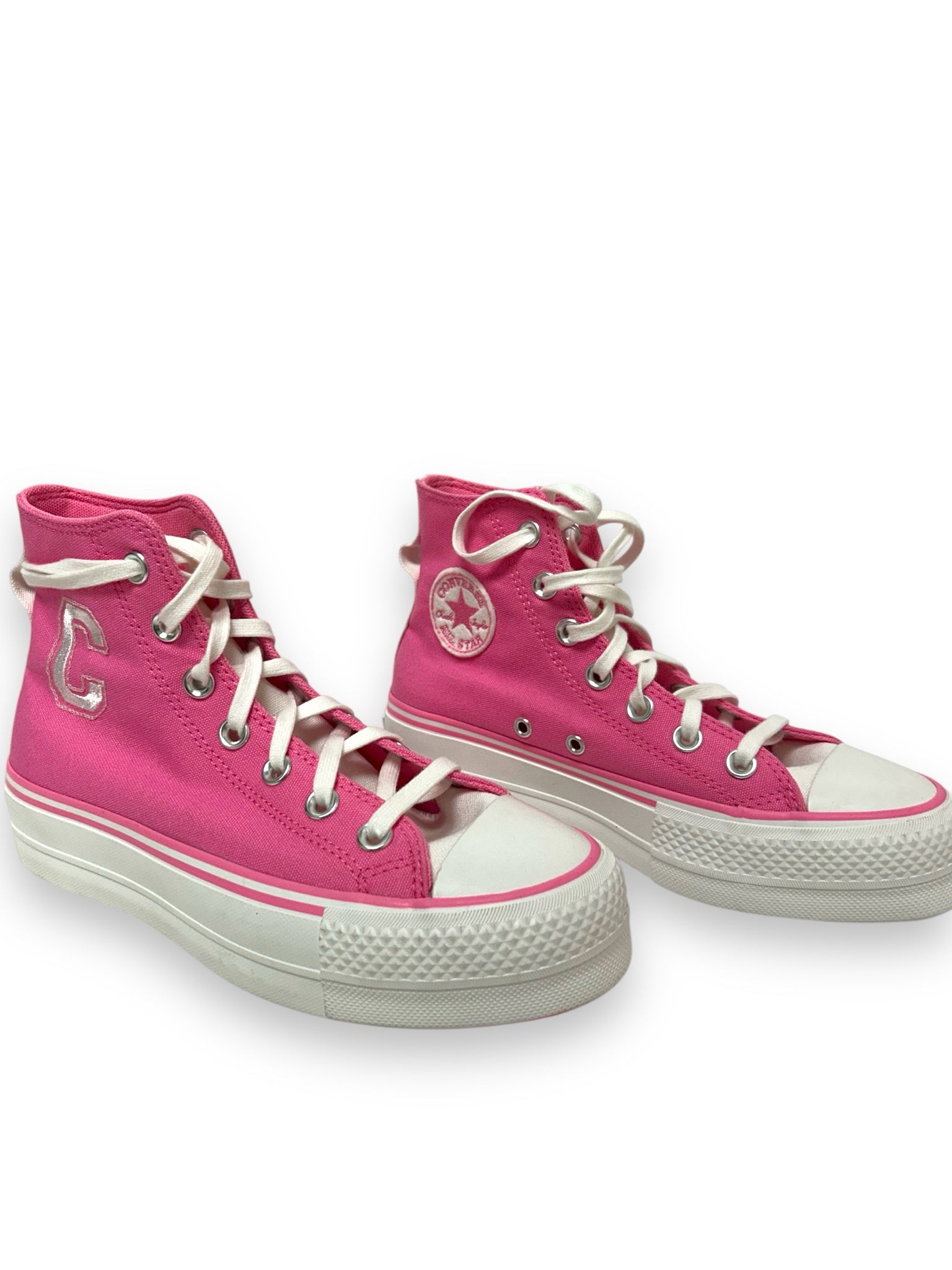 CONVERSE NWOB VARSITY PLATFORM BUBBLEGUM PINK PLATFORM SNEAKERS SIZE 6