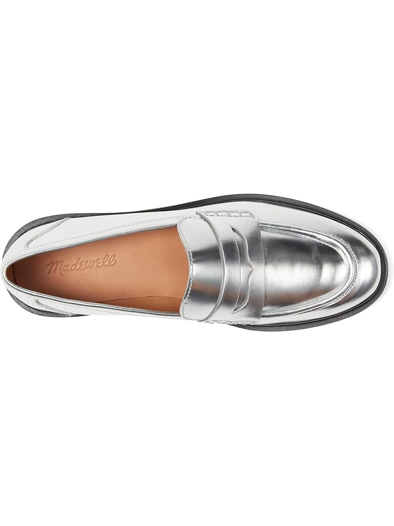MADEWELL VERNON METALLIC SILVER LOAFERS SIZE 9