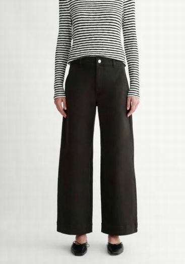 EVERLANE BLACK HIGH RISE ORGANIC COTTON WIDE LEG DENIM PANTS SIZE 6