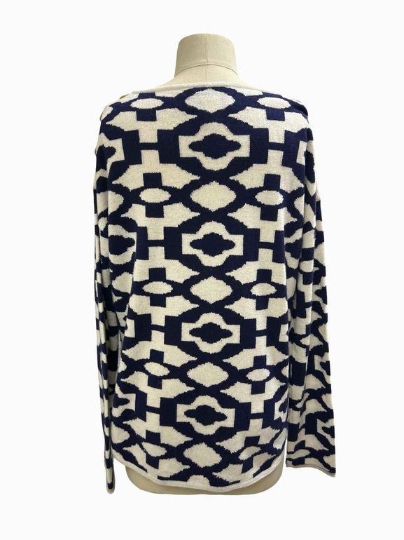 ISLEFIELD SILK CASHMERE BLEND PRINT SWEATER SIZE: M