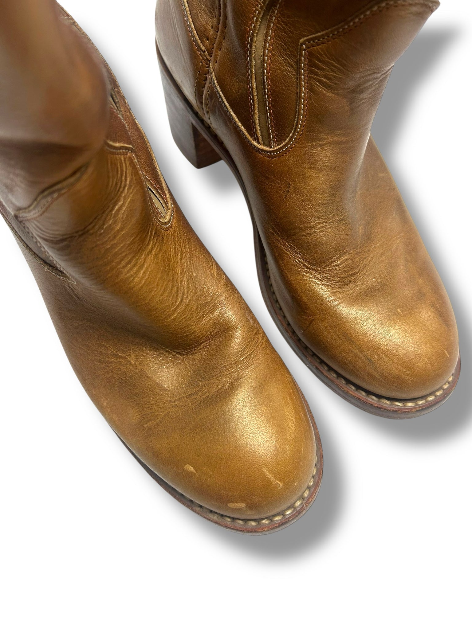 VINTAGE FRYE SABRINA CAMPUS FLORAL INLAY WESTERN BOOTS SIZE 8.5