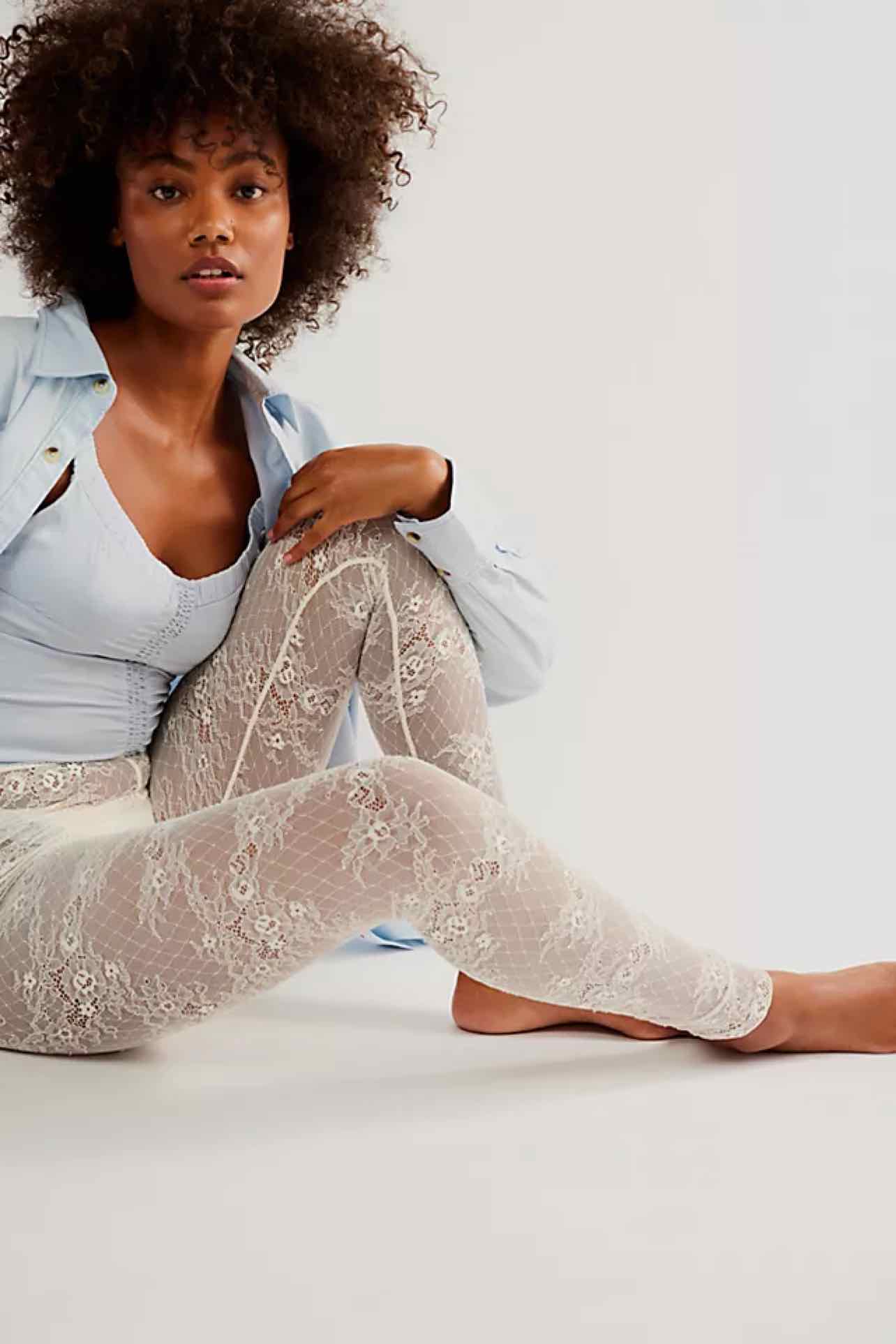 FREE PEOPLE NWT FRENCH KISS SHEER LEGGING SIZE: S