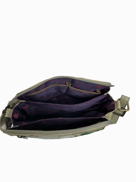 ANUSCHKA MULTI COMPARTMENT MEDIUM BAG HANDPAINTED FLORAL PASSION