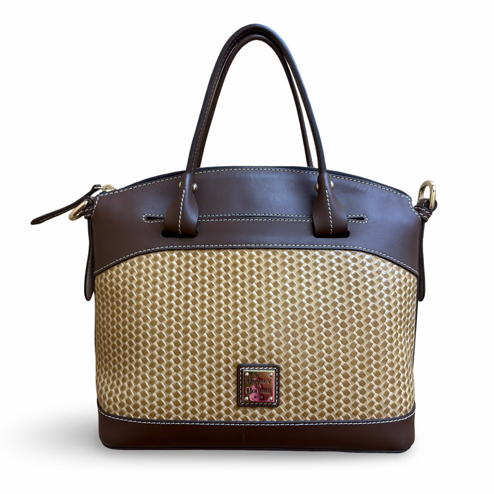 DOONEY & BOURKE WOVEN LEATHER BEACON CROSSBODY SATCHEL