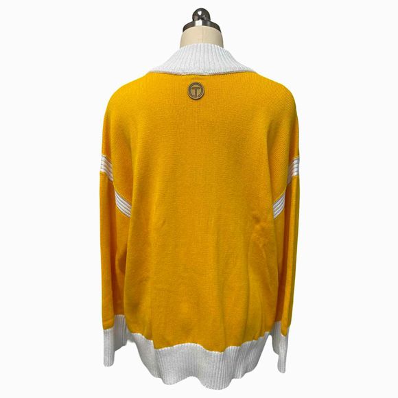 TALBOTS NWT! SPORT KNIT FULL ZIP YELLOW/WHITE CARDIGAN SIZE 2X