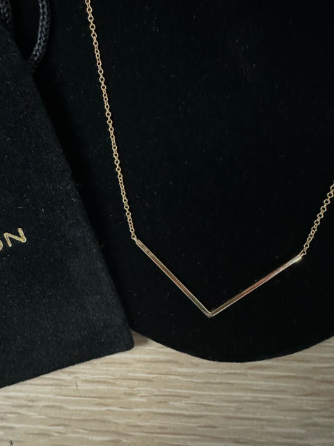 EFC 14K DIAMOND PAVE CHEVRON NECKLACE