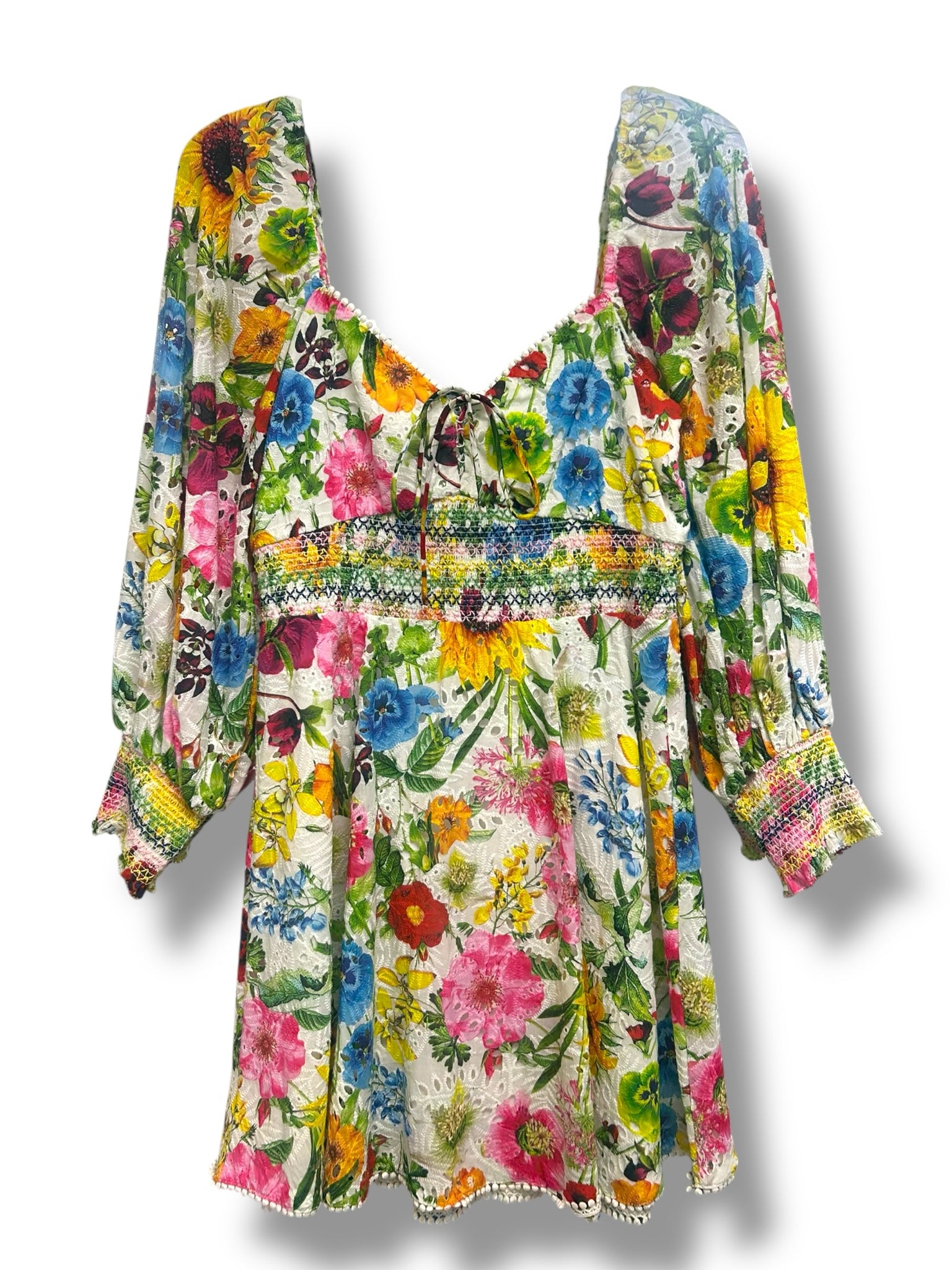 ALICE & OLIVIA CRAWFORD MINI DRESS IN SUNDAY STROLL MULTI SIZE 6