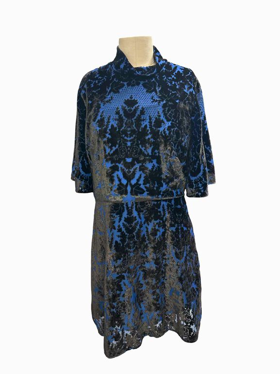 ANTHROPOLOGIE VELVET BURNOUT KIMONO MINI DRESS SIZE: 14