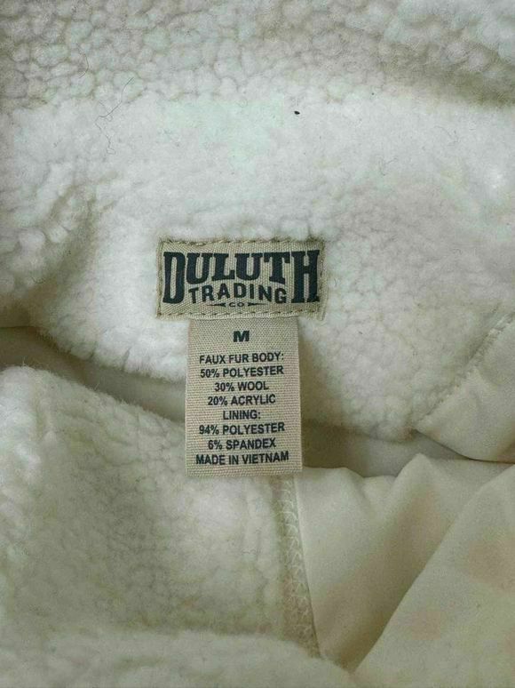 DULUTH TRADING WOMEN'S WOOL SHERPA LONG CREAM JACKET SIZE M