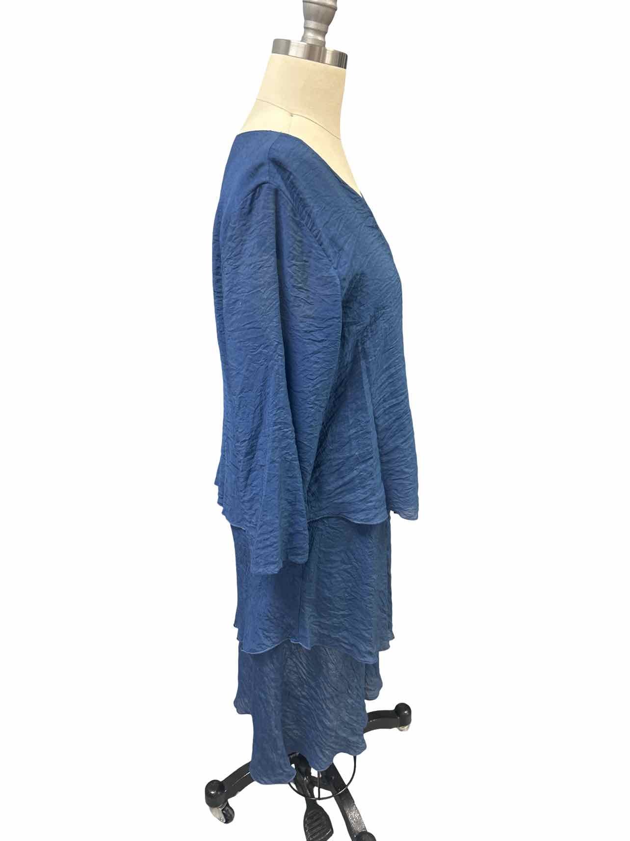 COLOR ME COTTON NWT GAUZE LAYERED LAGENLOOK MIDI DRESS SIZE: L