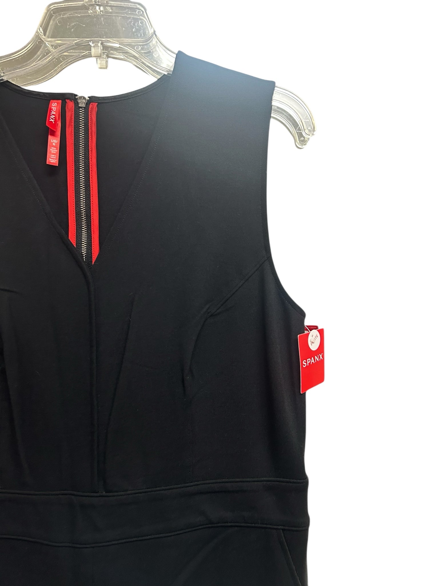 NWT SPANX CLASSIC SLEEVELESS JUMPSUIT BLACK WIDE LEG SIZE LARGE