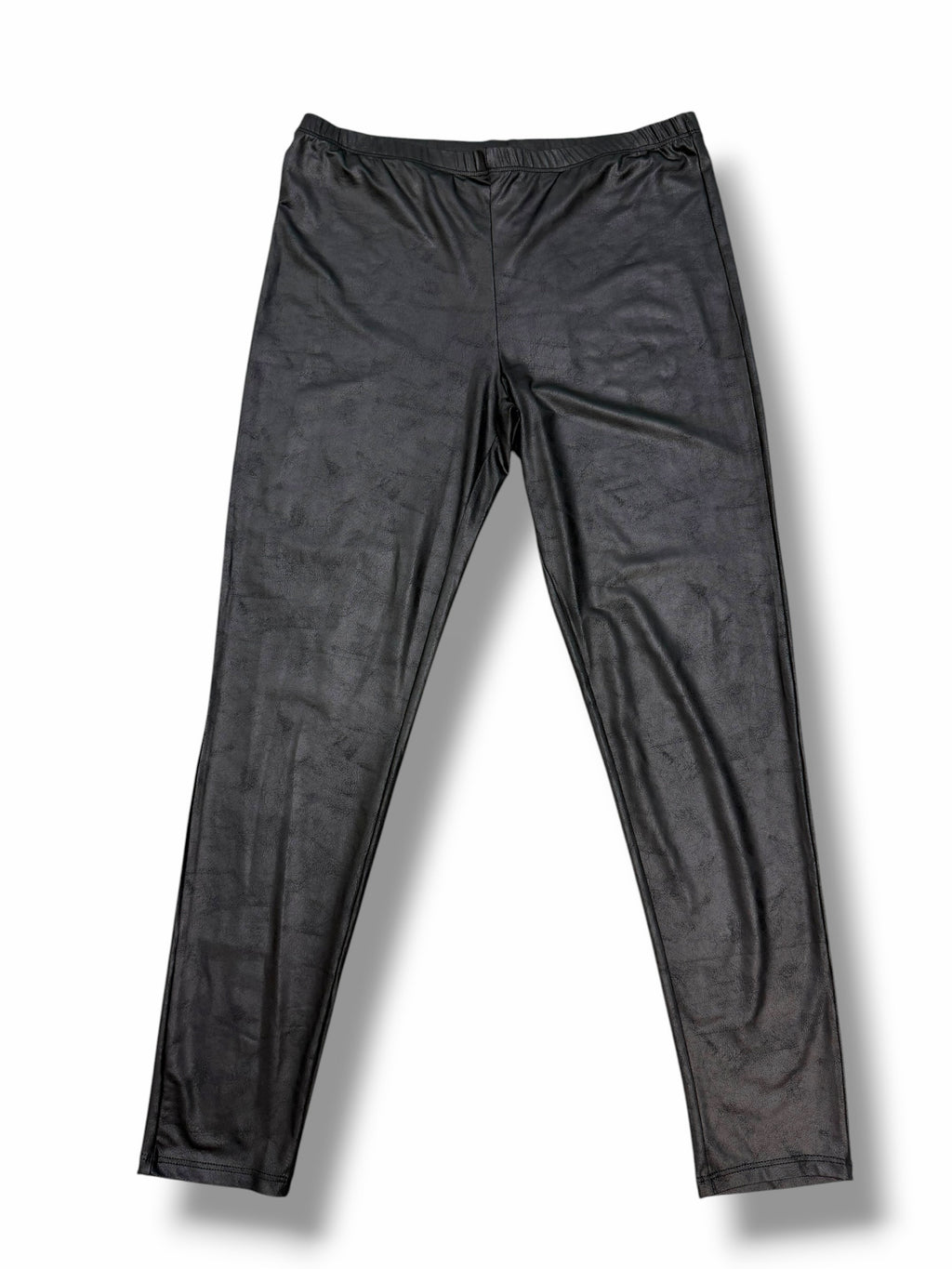 NWT KOZAN ART TO WEAR FAUX LEATHER BLACK LEGGINGS SIZE XL
