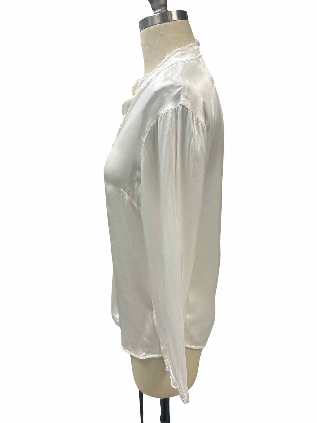 RAQUEL ALLEGRA PERFECT HENLEY BLOUSE WASHED WHITE SIZE: 0