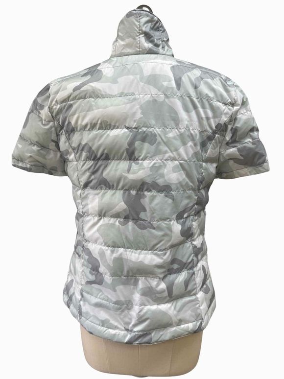 MY ANORAK NOTCH COLLAR SHORT SLEEVE PEWTER CAMO DOWN JACKET MEDIUM