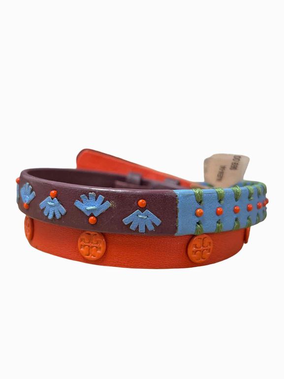 TORY BURCH EMBROIDERED DOUBLE WRAP BRACELET