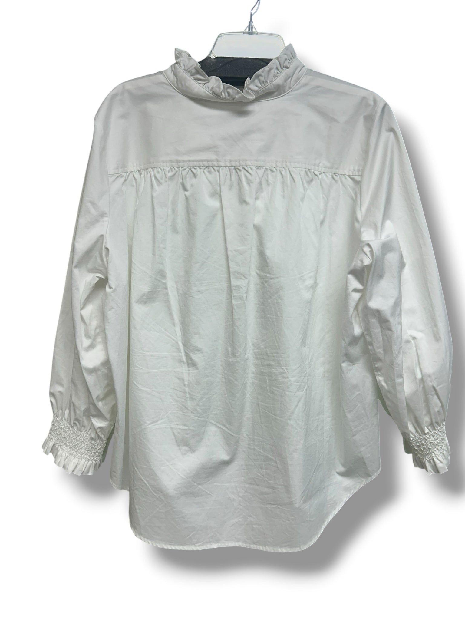 TUCKERNUCK TEAGAN WHITE COTTON POPOVER BLOUSE SIZE XL
